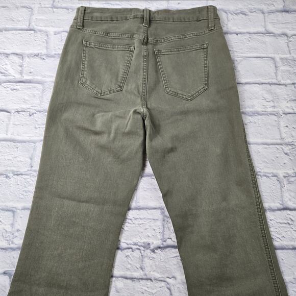 Joe's Women's Jeans Straight High Rise Light Olive Green Raw Hem size 27 - Picture 9 of 16